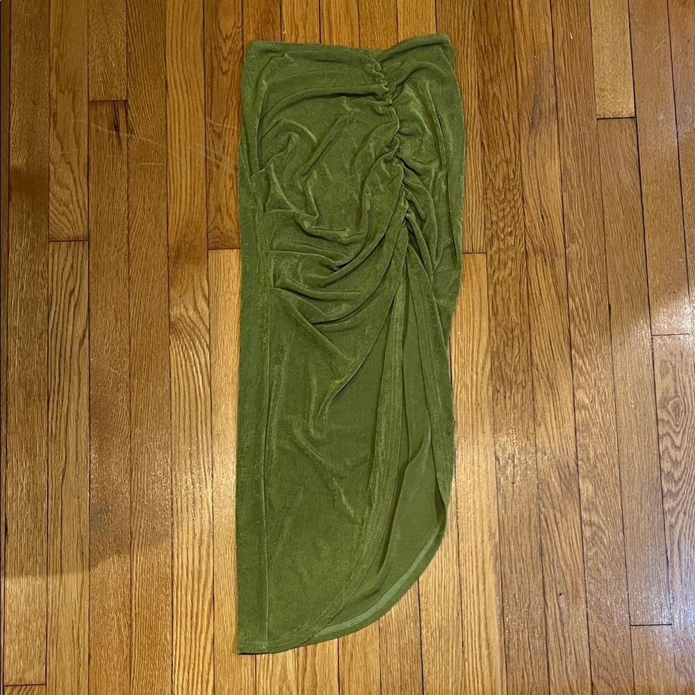 Cider Olive Velvet Skirt